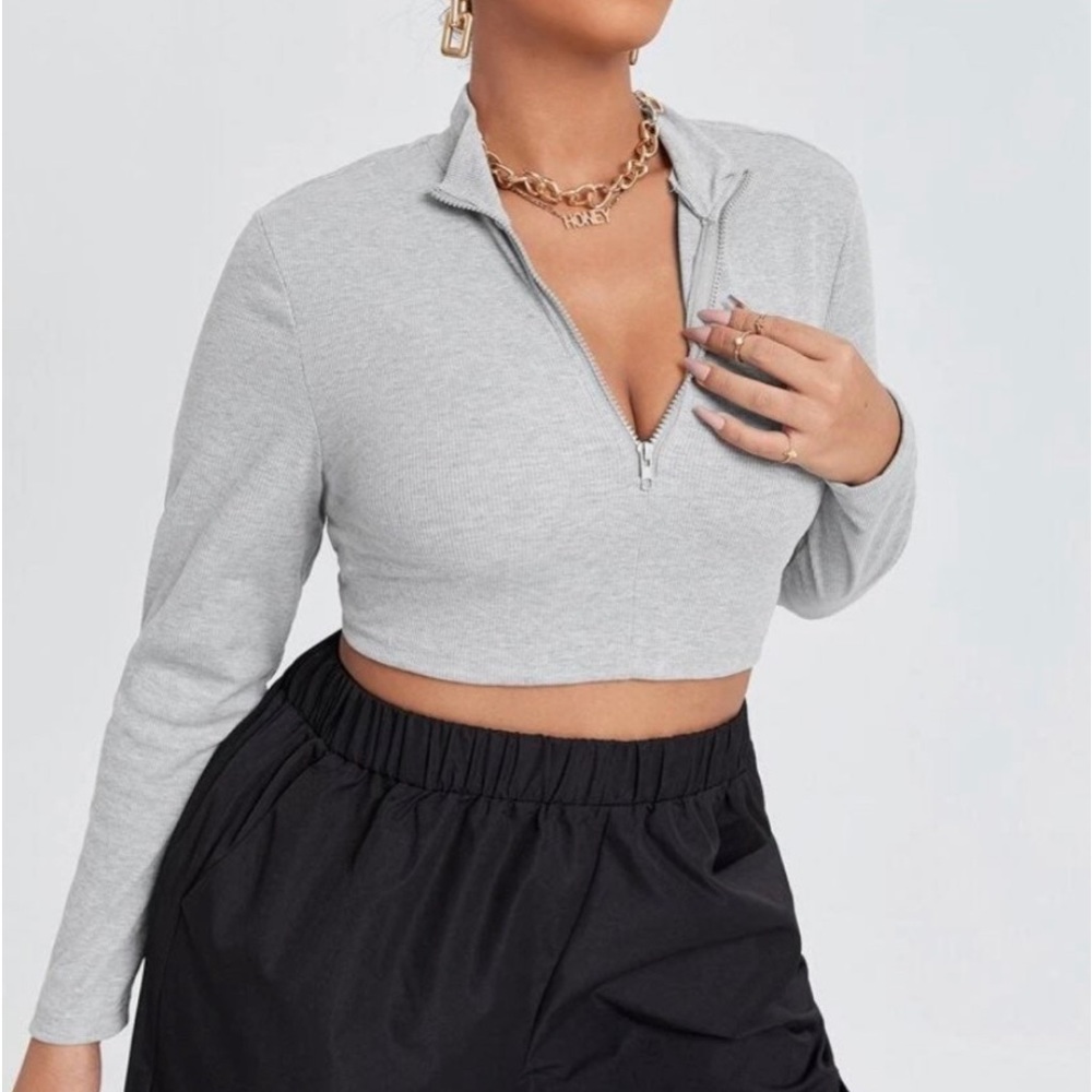 Plus Crop Hoodie